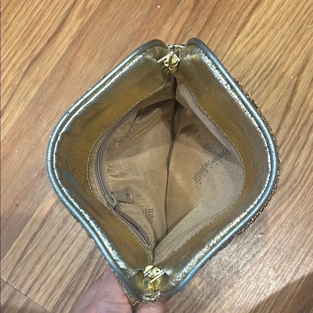 Vintage Whiting & Davis chainmail gold evening clutch & beaded coin purse bundle